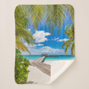 Manta Sherpa Playas tropicales Muelle de madera de la isla de