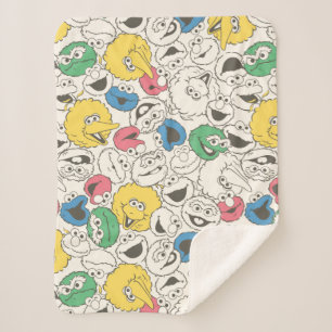 Manta Sherpa Plaza Sésamo Patrón de cosecha de cabezal grande