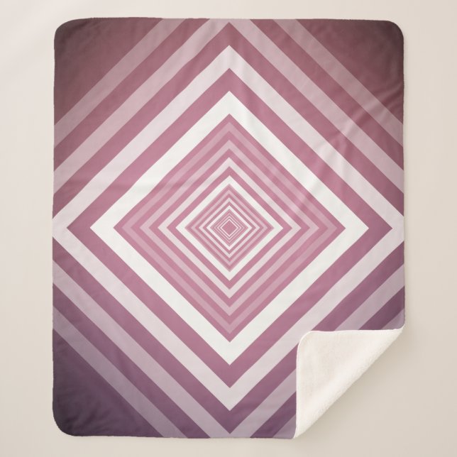 Manta Sherpa Plazas modernas de degradado rosa y blanco (Anverso)