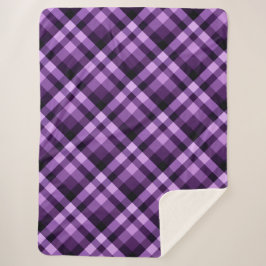 Manta Sherpa Pluma moderna Purple Plaid Large Sherpa Blanket