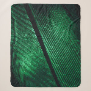 Manta Sherpa Pluma Verde, Hermosa Textura De Patrón.