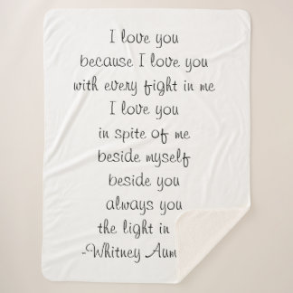 Manta Sherpa Poesía en blanco