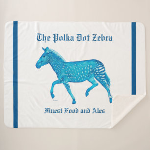 Manta Sherpa Polka Dot Zebra English Pub - Azul