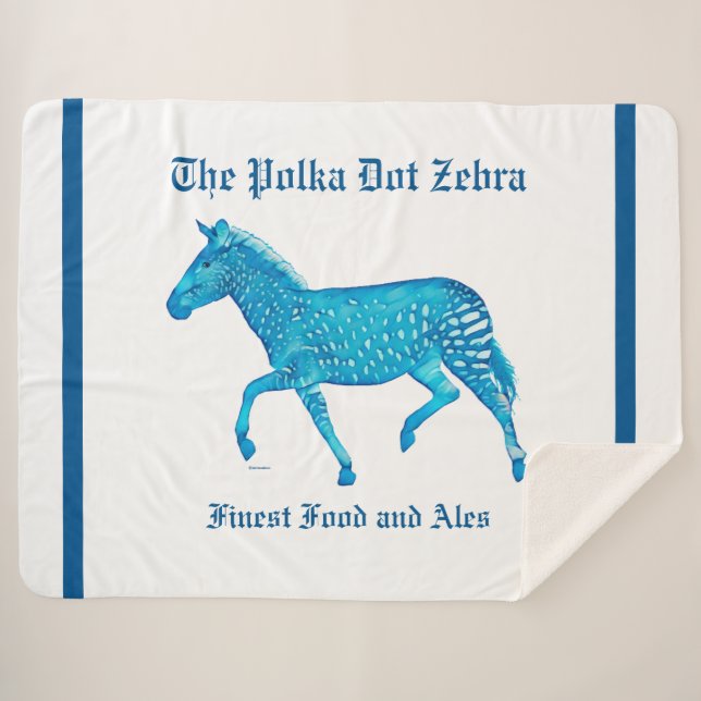 Manta Sherpa Polka Dot Zebra English Pub - Azul (Anverso (horizontal))