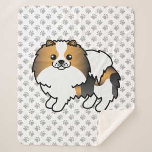 Manta Sherpa Pomerania Tricolor Sabueso Perro De Dibujos Animad