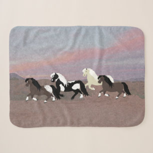 Manta Sherpa Ponies Sherpa Blanket
