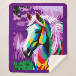 Manta Sherpa Pony colorido