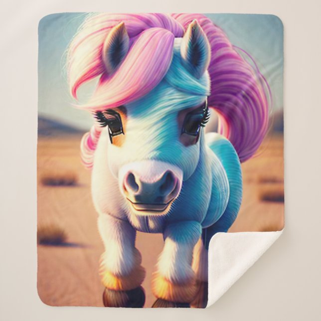Manta Sherpa Pony Espíritu 3D 4 (Anverso)