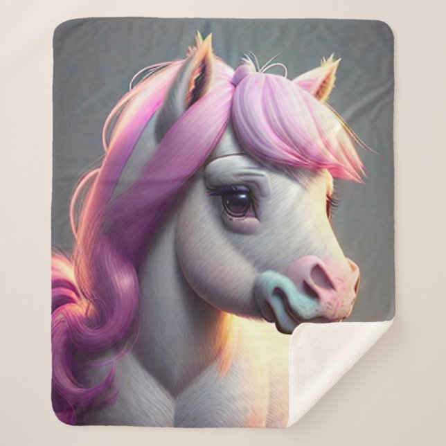 Manta Sherpa Pony Espíritu 3D 5 (Anverso)