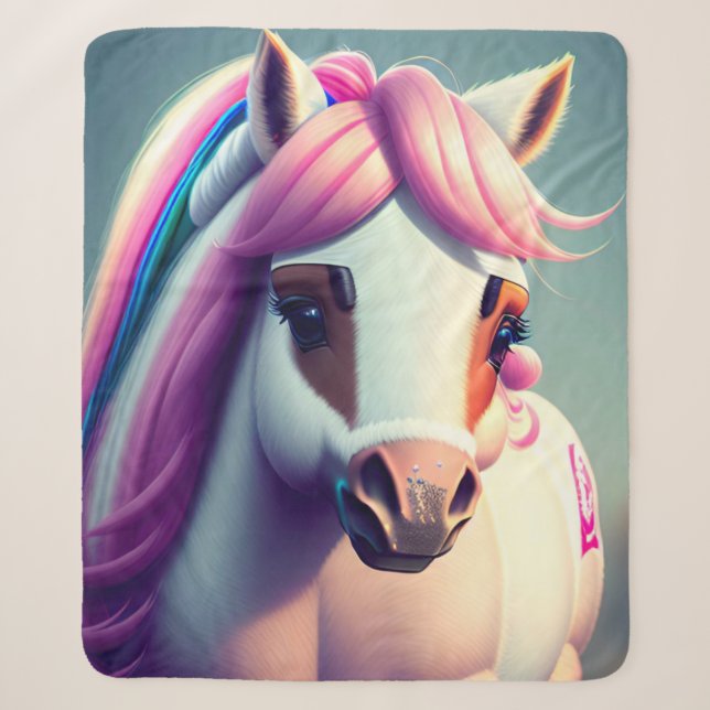 Manta Sherpa Pony Espiritual Cute 3d 2 (Anverso)
