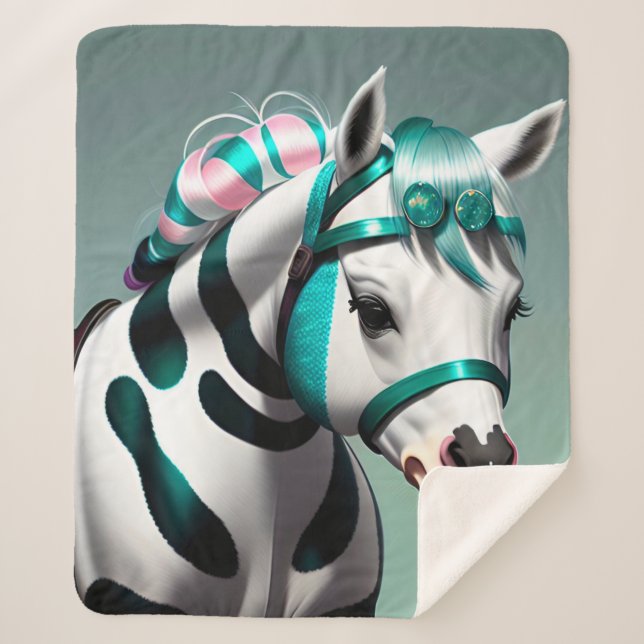 Manta Sherpa Pony Espiritual Cute 3d 7 (Anverso)