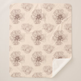 Manta Sherpa Poppy Botanical