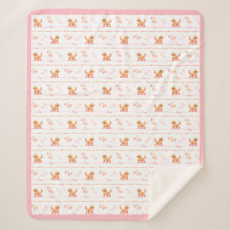 Manta Sherpa Posh Doodle Dog Love Sherpa Blanket