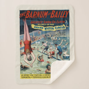 Manta Sherpa Poster de circo vintage de Barnum y Bailey