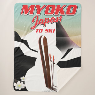Manta Sherpa poster de esquí de myoko japan