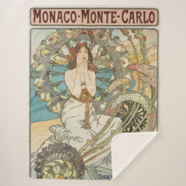 Manta Sherpa Poster de Mont-Carlo por Alphonse Mucha