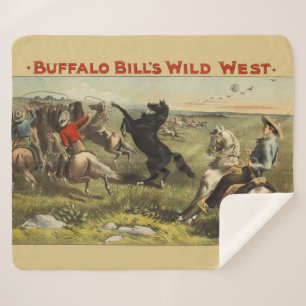 Manta Sherpa Póster de vaquero del oeste salvaje de Buffalo Bil