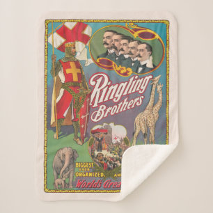 Manta Sherpa Poster del circo de los hermanos de la ringling de