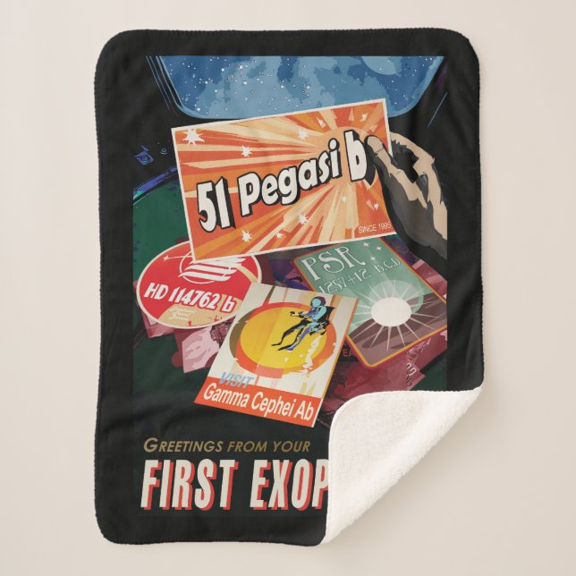 Manta Sherpa Poster del espacio retro-Exoplanet Discovery 51 Pe (Anverso)