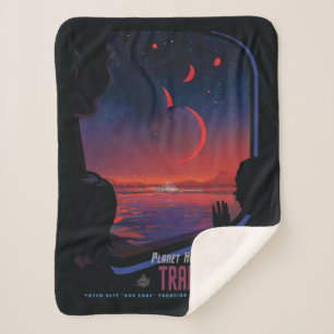 Manta Sherpa Poster del espacio retro - Los espectadores observ