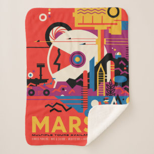 Manta Sherpa Poster del Espacio Retro - Programa de Exploración