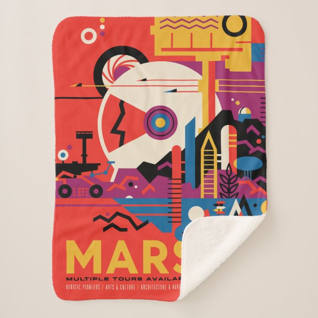 Manta Sherpa Poster del Espacio Retro - Programa de Exploración (Anverso)
