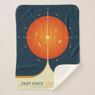 Manta Sherpa Poster del reloj atómico del espacio profundo, ver
