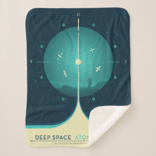 Manta Sherpa Poster del reloj atómico del espacio profundo, ver