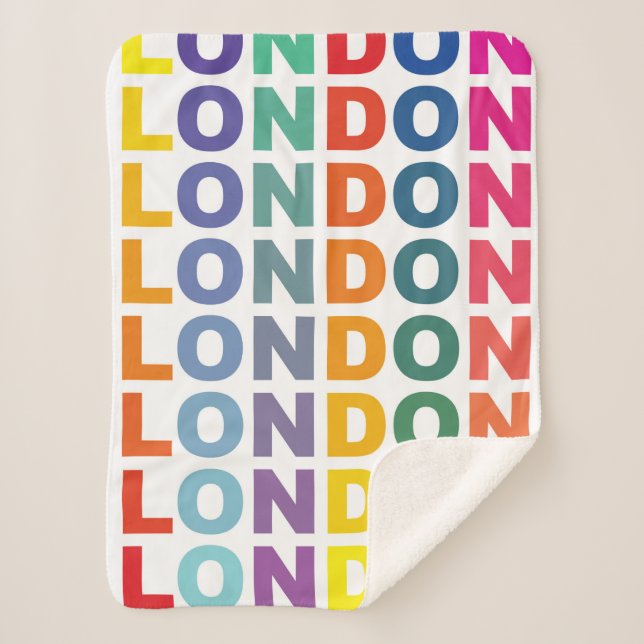 Manta Sherpa Póster retro Londres Inglaterra (Anverso)