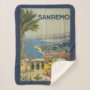 Manta Sherpa Poster Viajero De San Remo Desde Una Terraza