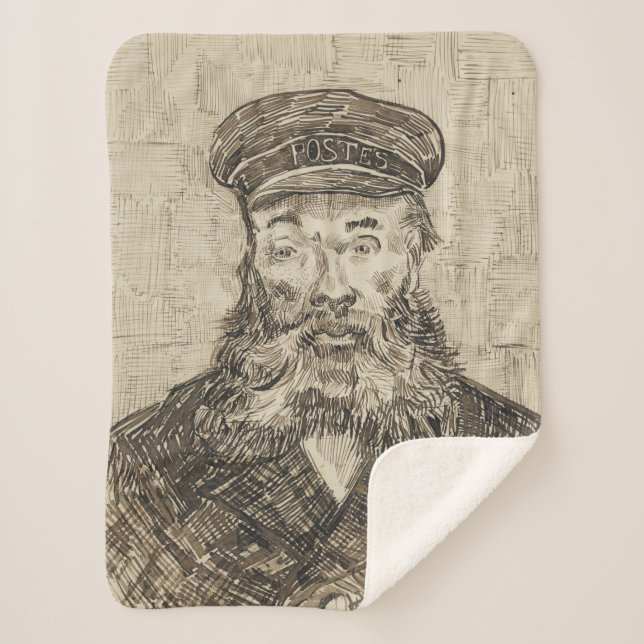 Manta Sherpa Postman Joseph Roulin (Esbozo Sepia) (de van Gogh) (Anverso)