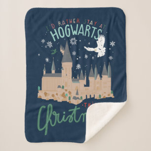 Manta Sherpa Prefiero quedarme en Hogwarts, estos Navidades