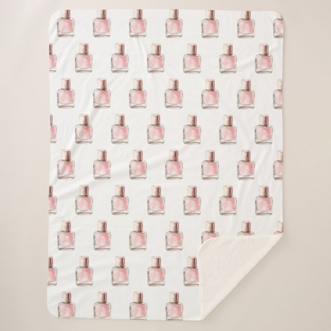 Manta Sherpa Pretty in White Pink Nail Polish Bridal Shower (Anverso)