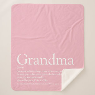 Manta Sherpa Pretty Pink Modern Fun Grandma Definition