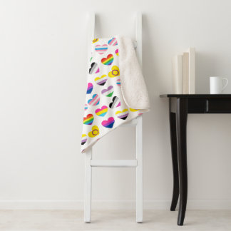 Manta Sherpa Pride Hearts Sherpa Blanket