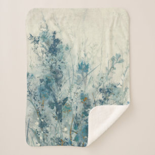 Manta Sherpa Primavera Azul