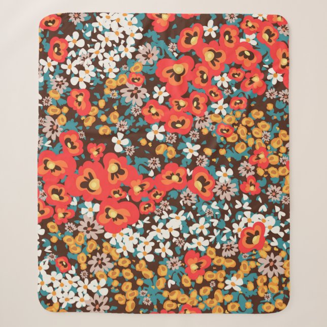 Manta Sherpa Primavera de moda floral, vestido de mujer de vera (Anverso)