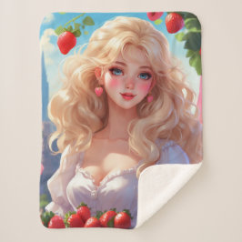 Manta Sherpa Princesa de fresa