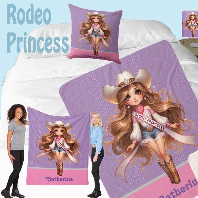 Manta Sherpa Princesa de Rodeo de Niña Occidental 1 Personaliza (Rodeo Princess Collection
Blankets, throws, pillows, lamps etc)