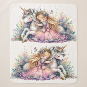 Manta Sherpa Princesa Unicornio Pastel Cuento de Hadas Fantasía