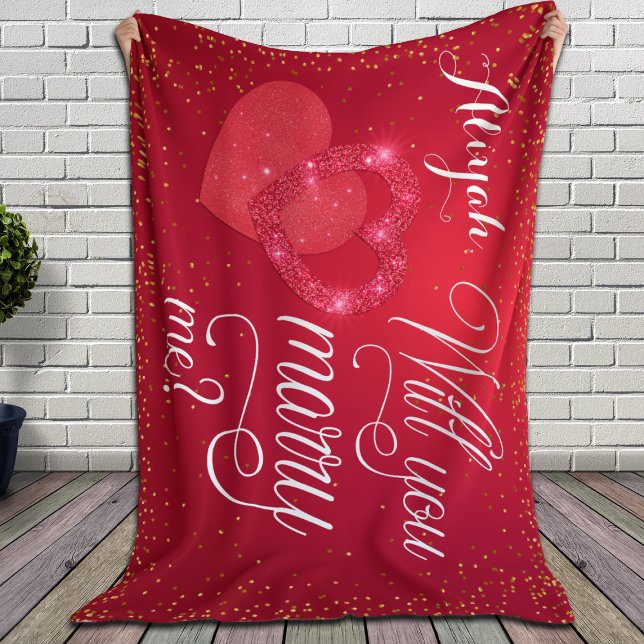 Manta Sherpa Propuesta de matrimonio del Corazón Rojo (Subido por el creador)