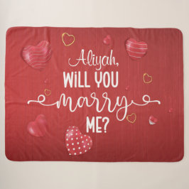 Manta Sherpa Propuesta matrimonial de Red Wood Hearts