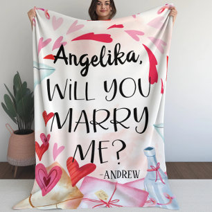 Manta Sherpa Propuesta matrimonial ¿Te Casarás Conmigo? Nombr