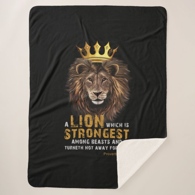 Manta Sherpa Proverbios 30:30 KJV Cita de Escritura de Biblia (Anverso)