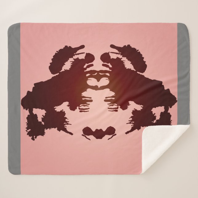 Manta Sherpa Prueba de Red Gray Rorschach Inkblot (Anverso (horizontal))