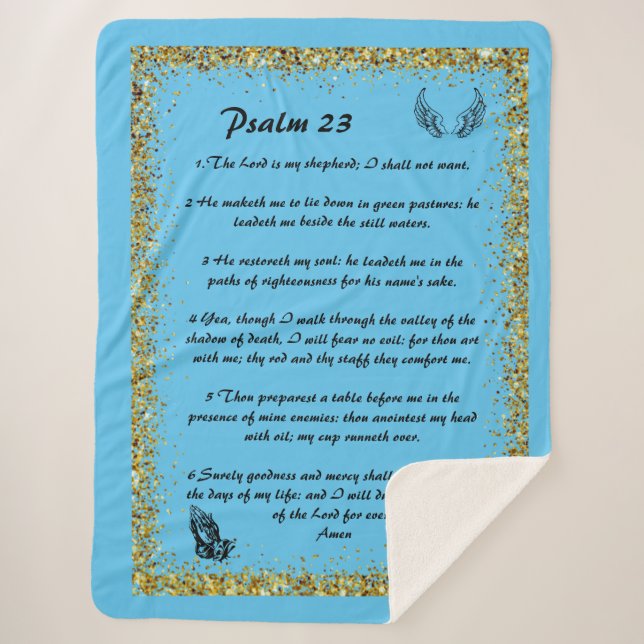 Manta Sherpa Psalm 23 Sherpa Blanket (Anverso)