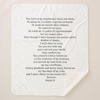 Manta Sherpa Psalm 23 Sherpa Fleece Blanket CUSTOMISABLE