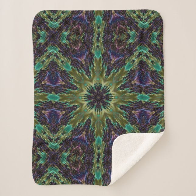 Manta Sherpa Psicodelic Mandala Retro Hippie Trippy Moda Boho (Anverso)