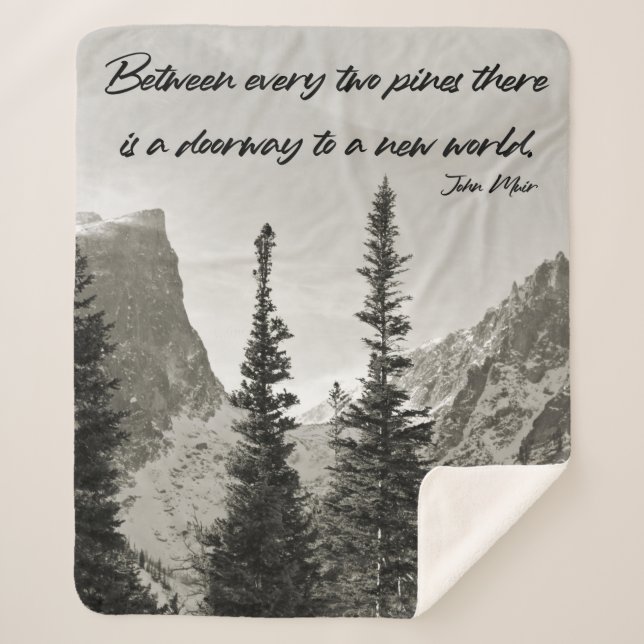 Manta Sherpa Puerta a un nuevo mundo en las montañas (Anverso)