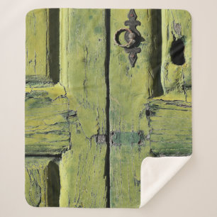 Manta Sherpa Puerta de 2 paneles de madera marrón cerrada